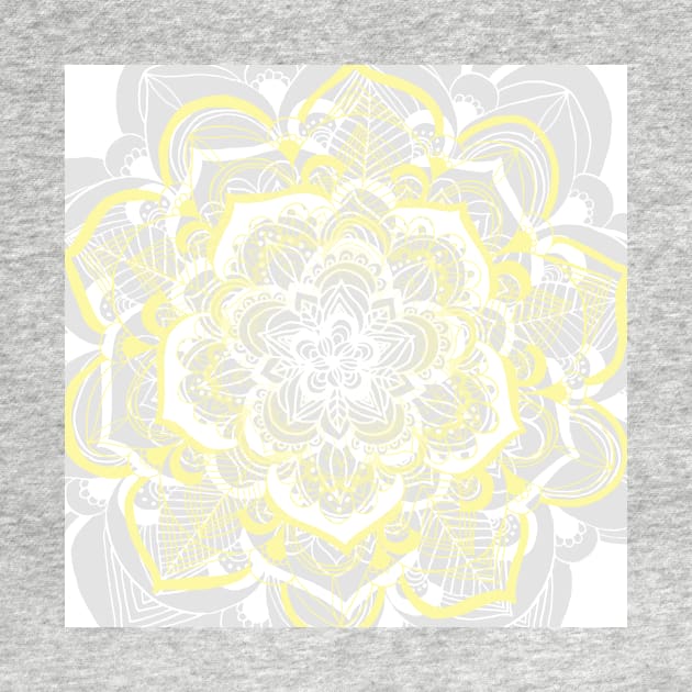 Woven Fantasy - Yellow, Grey & White Mandala by tangerinetane